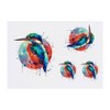 4 x 'Colourful Kingfisher' Temporary Tattoos - Water Resistant, Skin-Safe,