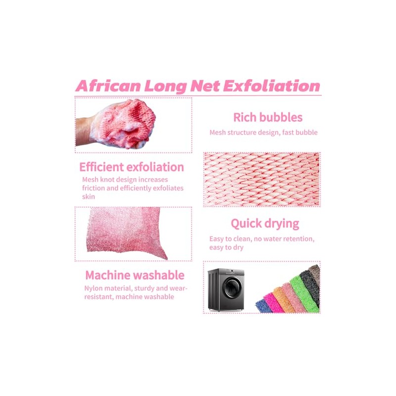 Esponja Red Africana Auténtica Exfoliante Baño Corporal Accesorios Ducha Rosa