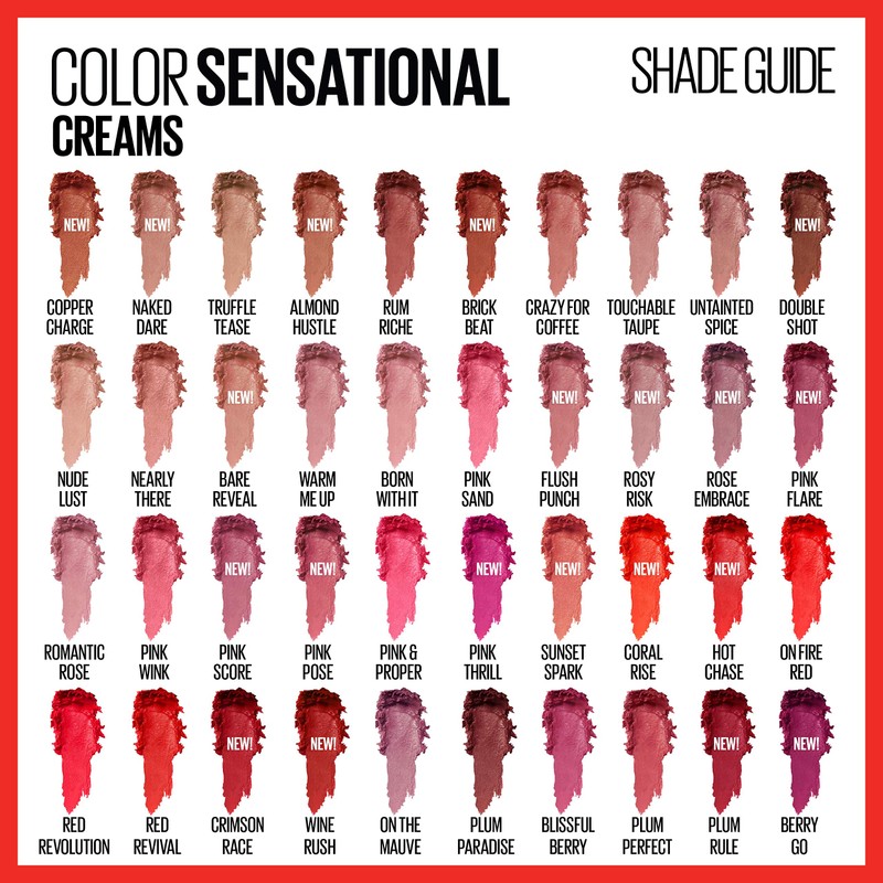 Maybelline Color Sensational Lipstick, Lip Makeup, Cream Finish, Hydrating Lipstick,