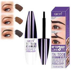 3 Pcs Easy Peel-Off Eyebrow Gel, Tattoo Eyebrow Gel Easy Peel Off, EyebrowGel Waterproof- Waterproof & Sweatproof for All Skin Types (#01+#02+#03)