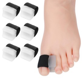 Qianyu 6 Pack Gel Toe Spacer Separators for Big Toe Bunion Corrector with 2 Loops for Overlapping Toe feet Toe Cap Hallux Valgus Women Men（1st/2nd Toe）Big Toe Alignment Toe Cap with Soft Gel Lining
