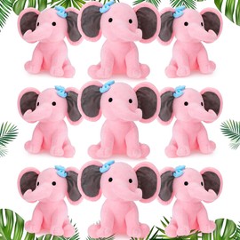 Chitidr 9 Pieces Elephant Stuffed Animals 9.84 Inches Soft Cute Elephant Plush Toys for Baby Shower Elephant Themed Birthday Party Supplies Baby Girl Boy's Graduation Gift(Pink)