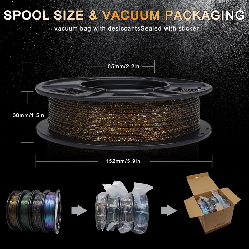 YOUSU 3D Printer Filament Galaxy PLA Filament 1.75mm, 3D Printing