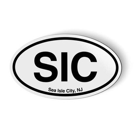 Stickers and Tees SIC Sea Isle City New Jersey Oval - Car Magnet - 5"