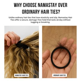 Namastay Hair - Soft Elastic Hair Ties | No Damage Hair Ties for Thick Hair | Seamless, Non-Slip, Comfortable & Durable Elastic Hair Bands for Women's Hair | Unbreakable & Stretchy 10 Pack Blonde