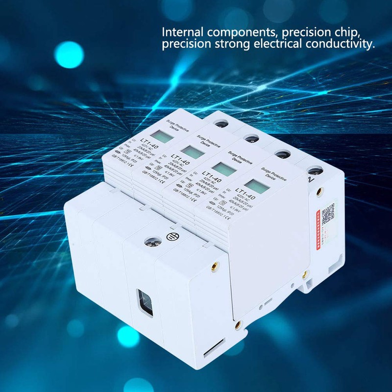 Surge Protector, LT1-40, 4P 420VAC 40KA, 35mm DIN Rail Mount