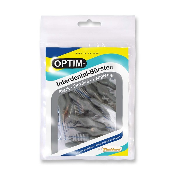 OPTIM Interdental Brushes Pack of 16 Grey 1.3 mm Size