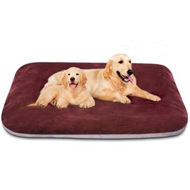 Magic Dog Super Soft Extra Large Dog Bed, 47 Inches Jumbo Orthopedic Foam Pet Beds with Anti Slip Bottom, Dog Sleeping Mattress with Removable and Washable Cover, Burgundy XL,47'' X 39'' X 3.7''