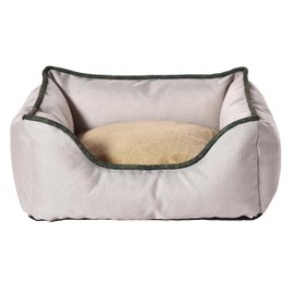Dehner Lieblinge Beanie Cuddly Bed, Dog Bed / Cat Bed, Easy Care, Approx. 47 x 37 x 17 cm, Size XS, Made from Recycled Materials, Oxford/Polypropylene, Beige