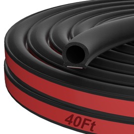 alophoty 40 Ft Rubber Weather Stripping Door Seal, D Shaped Automotive Weather Stripping, Car Door Seal Strip, Self Adhesive Soundproofing Weatherstripping for Doors Windows Car Truck Auto RV