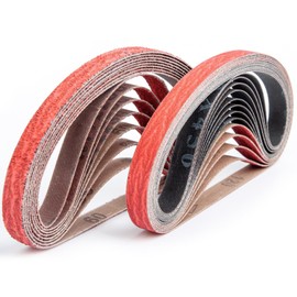 ABRTEN 20 Pack 1/2 x 18 Inch High Performance Ceramics and Silicon Carbide Sanding Belts - 4 Pcs Each of 60 80 120 180 and 240 Grits Premium Gap polishing Sanding Belts