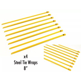 Unbranded X4 UNIVERSAL 8" STAINLESS STEEL ZIP TIE CABLE FOR DOWNPIPE INTERCOOLER PIPING GD