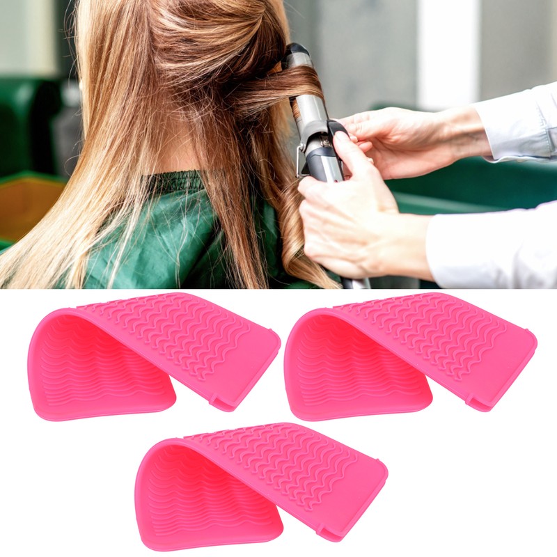 3Pcs Silicone Insulation Cover Heat Resistant Pouch for Hair Straightener