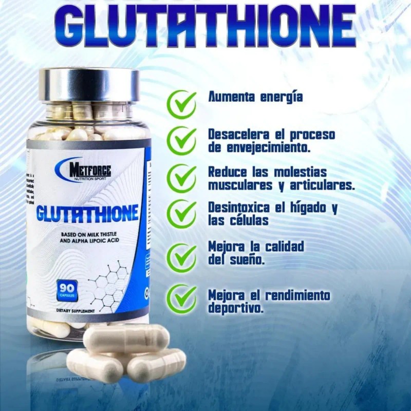 Suplemento Glutatión Antioxidante 90 Cápsulas Metforce