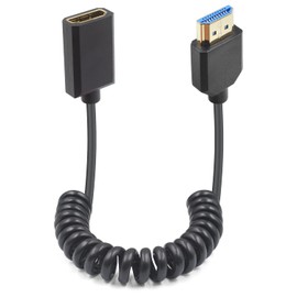 Duttek Cable de extensión en espiral HDMI 8K, cable de extensión delgado HDMI 2.1 macho a hembra, compatible con HDR dinámico, tiene resolución de 8K 60Hz compatible con 4K Ultra HD, 1080p, 3D (HDMI 2.1) 1.2M