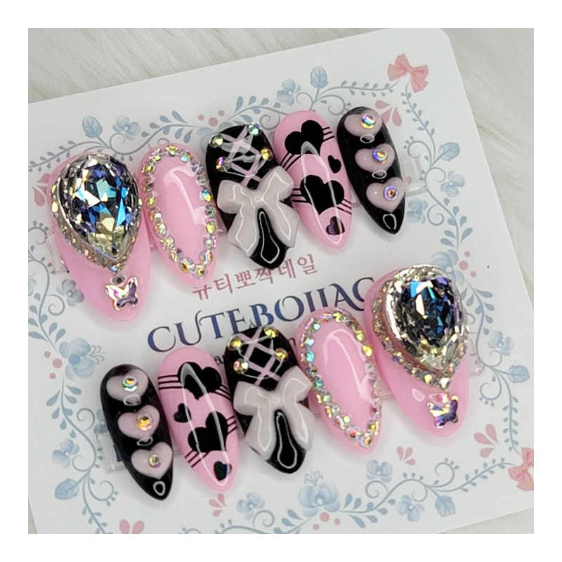 Mass-produced landmine cosplay handmade nail tips - Oval L /