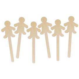 Hygloss Natural Wood Popsicle Sticks - Craft Stick - Great for Arts and Crafts - People Shape - 6.25 Inches High - 6 Pcs
