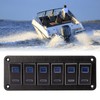 Marine Switch Panel, ON Off Toggle Switch Panel, 6 Gang