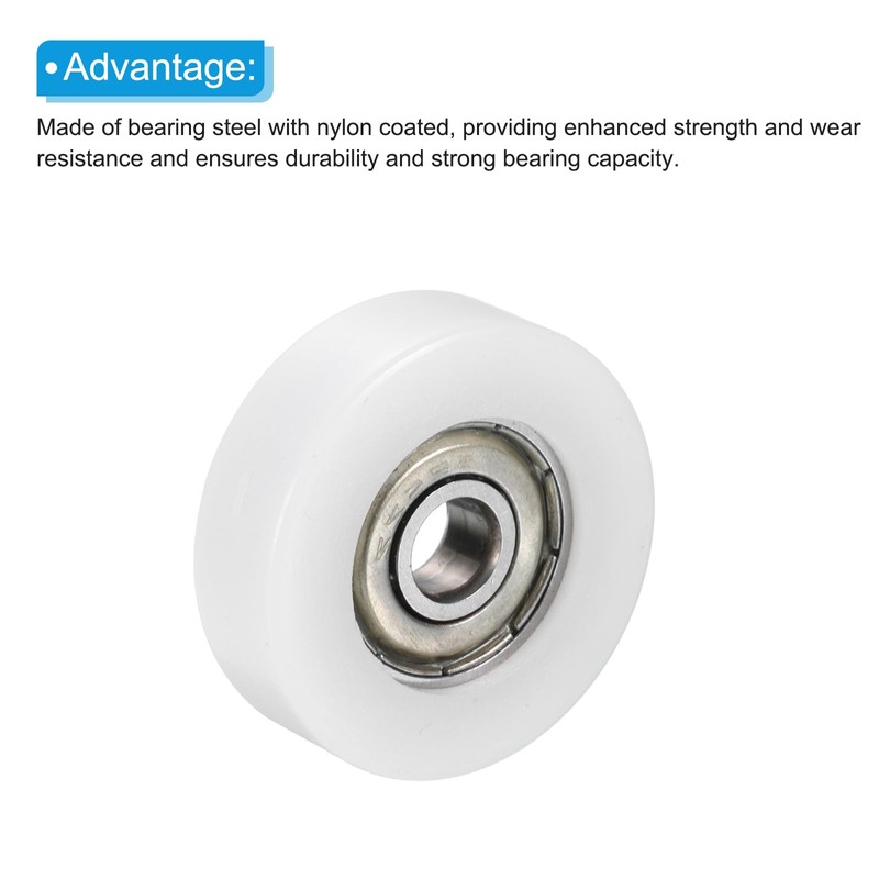 PATIKIL Nylon Pulley Wheel 8x36x10mm, 8 Pack 608zz Bearing Sliding