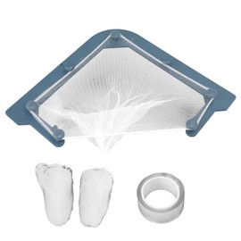 2 Set Triangle Holder Filter Stable Corner Sink Strainer with 100PCS Sink Strainer Bag for Kitchen Waste Leftover Blue