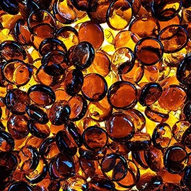Bond Manufacturing 67986 10lb LavaGlass Round Fire Pit Dispersion Glass, ø 0.66-0.74 in, Amber Sunset