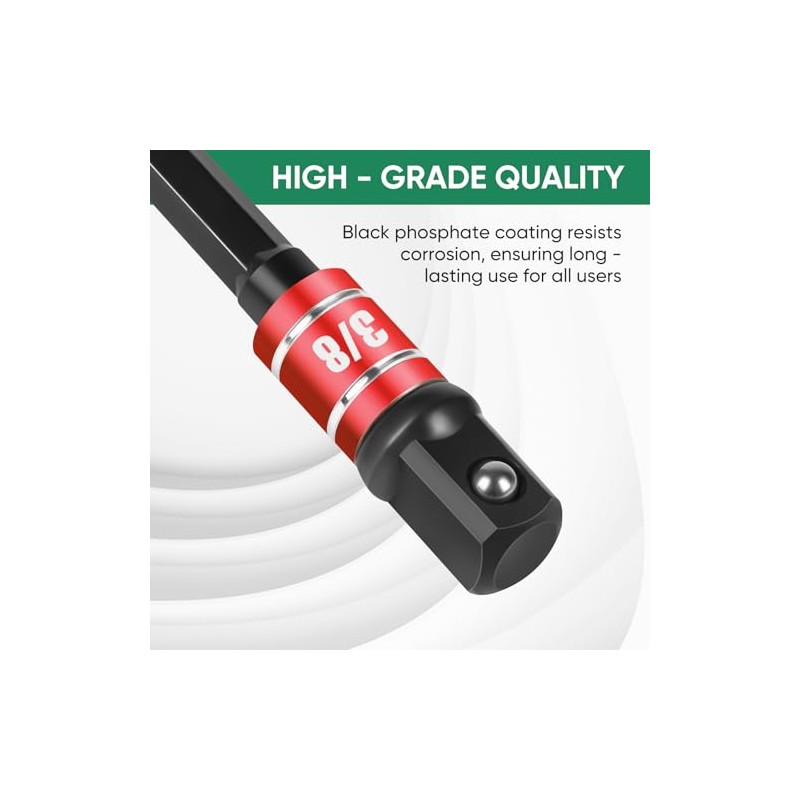 3PCS Impact Socket Adapter Set - 1/4", 3/8", 1/2" Drill