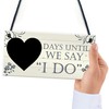 RED OCEAN Wedding Countdown I DO Chalkboard Hanging Plaque Sign
