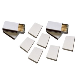 jameitop® 10 packs of matches without print/white boxes for designing, white ignition head, 40 mm woods = 360 matches in a set