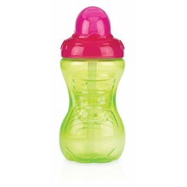 Nuby Flip It Beaker 300 ml with Dripless Straw 12 Months + Assorted Colours