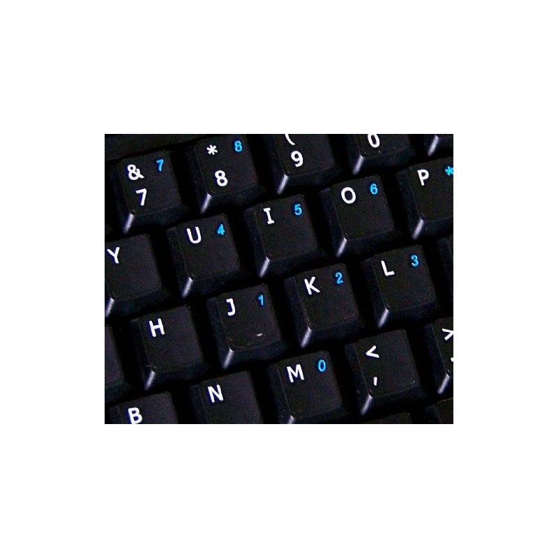 English US Non-Transparent Keyboard Labels Layout with Additional Keys Black