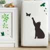 Chirstseason Cat 1 Cat Wallpaper Sticker Cat and Butterfly Black