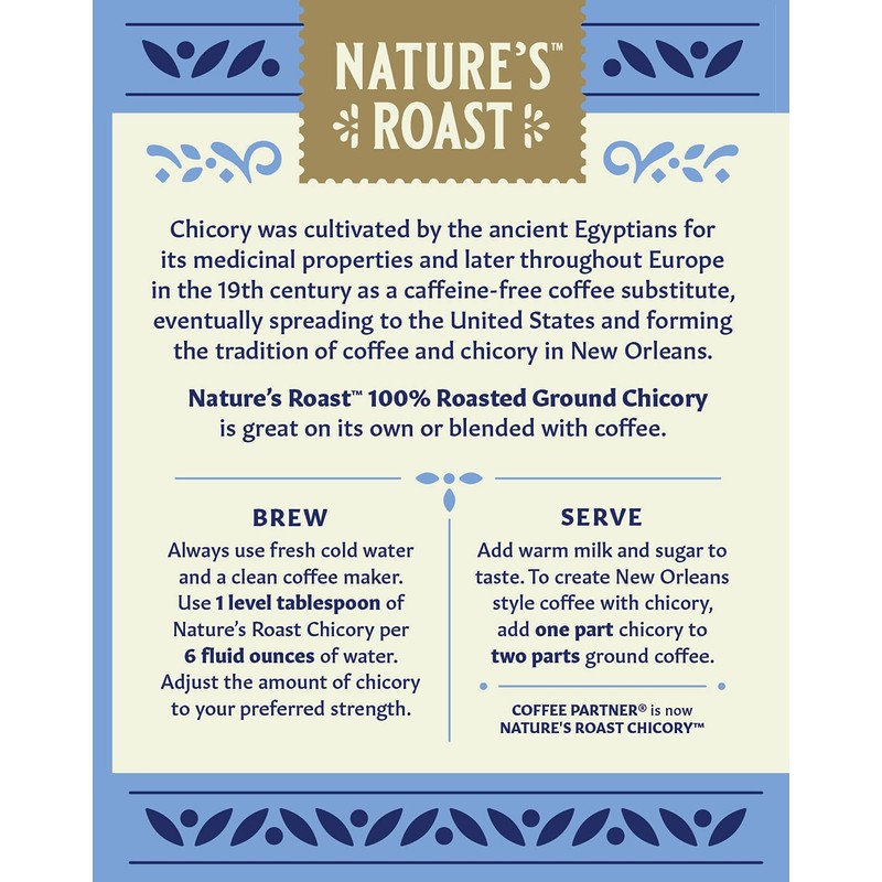 Nature’s Roast 100% Roasted Ground Chicory, 5.5 Ounce - Naturally