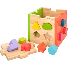 COLORBABY – Wooden Activity Cube Bucket