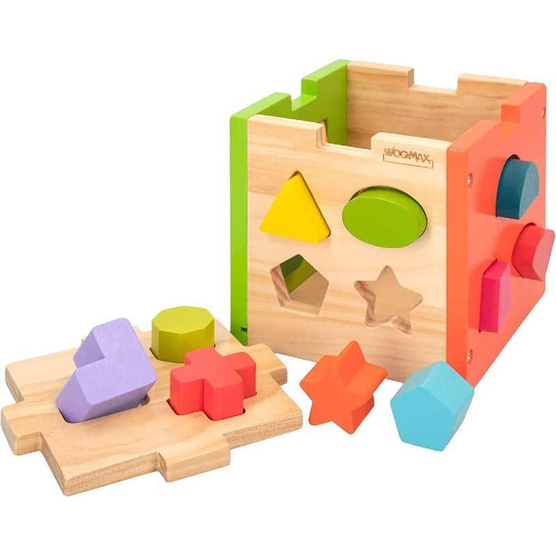 COLORBABY – Wooden Activity Cube Bucket