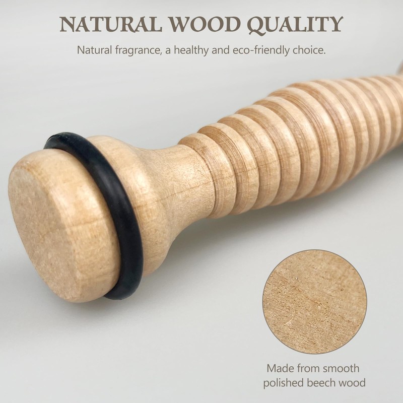 Jaasuee Wooden Foot Roller, Multi-Use Massager for Plantar Fasciitis Relief,