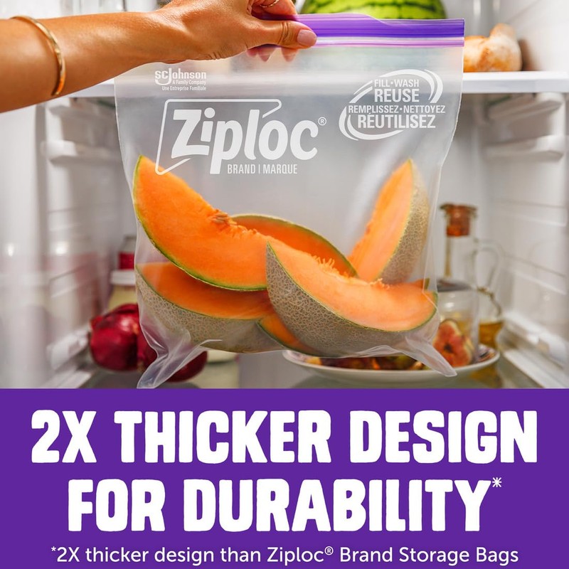 Ziploc Heavy Duty Gallon Food Storage Bags, Seal Top Closure,