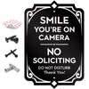 SignSeries Smile You’re on Camera - No Soliciting, Door Signs