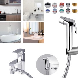 Hibbent Toilet Shattaf Adapter Hose Bidet Spray Stainless Steel Handheld Shower Head