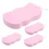 Baluue 4Pcs Supple Bathing Sponges Double Sided Body Scrubbers for