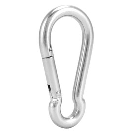 QWORK® 4 Pack M10 Carabiner Hooks - 304 Stainless Steel - Heavy Duty 300kg/660lbs Load Capacity Snap Hooks Carabiner Clips for Camping Hammock Punching Bags Swing Chairs Gym Equipment