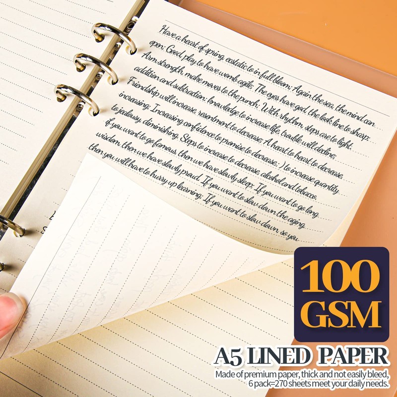 FANDAMEI 6 Pack A5 Refills Paper - 540 Pages/270 Sheets