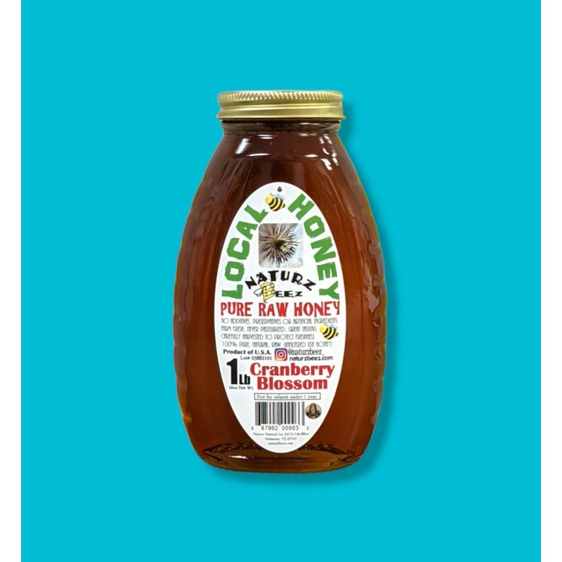 Naturz Beez RAW CRANBERRY BLOSSOM HONEY 1LB 454g 100% PURE