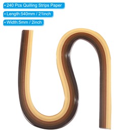 PATIKIL 540 x 5mm Rainbow Quilling Strip Paper, 240 Pieces Origami Quilling Paper Strips for Art DIY Handmade Christmas Gradient Brown