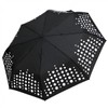 Cabrio Ladies Wet Look Black White Polka Dot Windproof Pocket