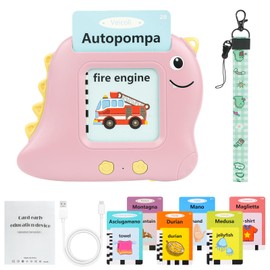 AYESY Talking Flash Cards Early Educational Toys for Toddlers (224 Words), Preschool Learning Reading Machine for 2 3 4 5 6 Year Old Baby Boys Girls, Montessori Interactive Gift-Pink Dinosaur