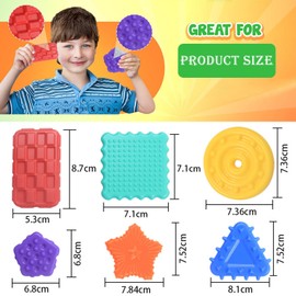 6 Pack Sensory Toys for Autism, Texture Shape Sensory Fidget Toys for Autistic Children Special Needs Anxiety Relief Calming Toys for Kids Tactile Preschool learning toys