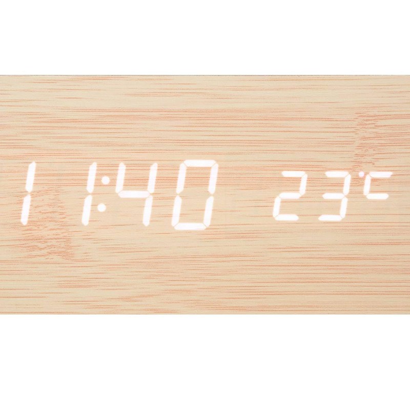 Gamiel Alarm Clock Wood and Copper 15 x 7 cm