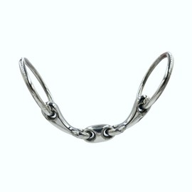 Equine Smile ES0078 ErgoBit Water Snaffle Bit Double Broken Anatomically Shaped Mouth Friendly Stainless Steel Ring Diameter 55 mm Bit Thickness 14 mm (10.5 cm)