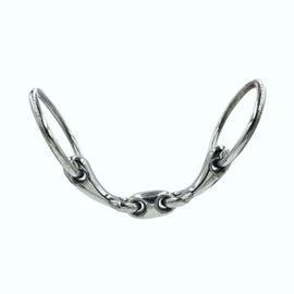Equine Smile ES0078 ErgoBit Water Snaffle Bit Double Broken Anatomically Shaped Mouth Friendly Stainless Steel Ring Diameter 55 mm Bit Thickness 14 mm (10.5 cm)