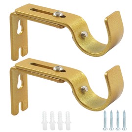 Bonsicoky 4 Pack Adjustable Curtain Rod Brackets, Gold